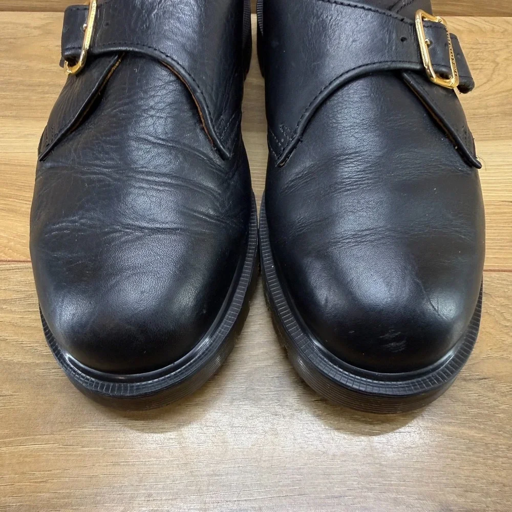 Dr Martens Vintage Y2K Monk Strap Oxfords Womens 8 UK 6 Black Lug Chunky ENGLAND